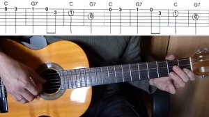 Kalinka - Easy Guitar melody  + TAB Guitar lesson - Калинка на гитаре