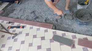 Burchatka terish hovliga, укладка брусчатка, тротуарная плитка, collect paving stones