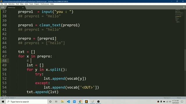 Chatbot using python machine learning | part 5 Building Inference Model | Predicting from seq2seq смотреть онлайн