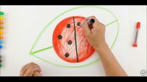 Как нарисовать божью коровку. Фломастеры. Развивающее видео /How to draw a ladybug. Markers