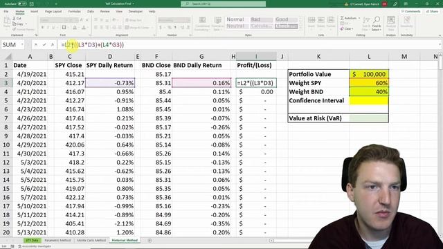 Historical Method: Value at Risk (VaR) In Excel