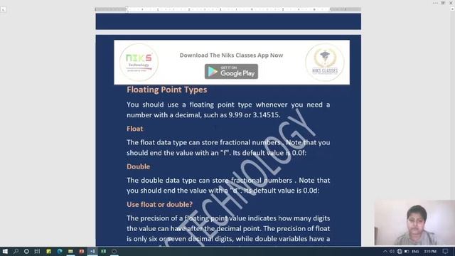 Java courses Part - 8    Data types in Java  Java course for begginers in HINDI
