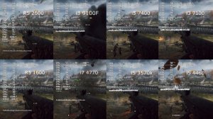 R5 2600 vs i3 9100F vs i5 7400 vs i3 7100 vs R5 1600 vs i7 4770 vs i5 4460 vs i5 3570k