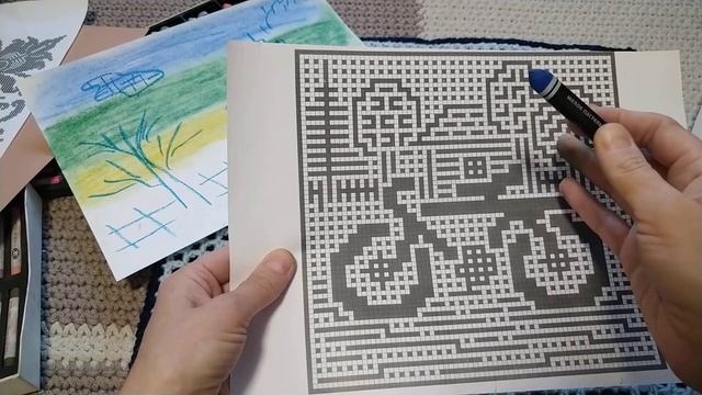 Учимся видеть рисунок на схеме под мозаику и Interlock смотреть онлайн