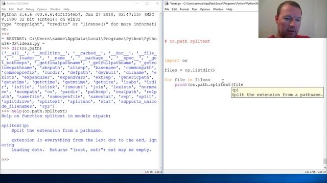 Python Basics OS Path Splitext Method