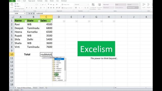 How to do Summation from Filtered data in Excel | Tips and Tricks in Excel | Excelism смотреть онлайн