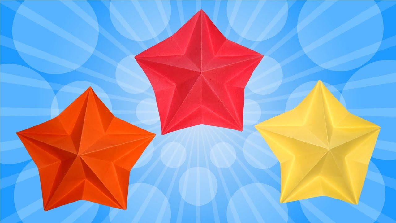 Объемная звезда оригами на 23 февраля