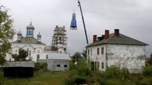 Освящение купола Храма Рождества Христова в селе Янгильдино