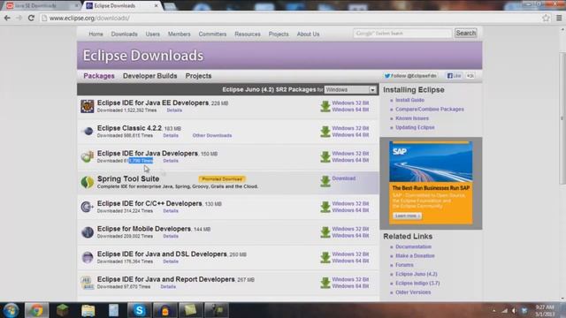 Java Programming Tutorial Part 1 - Installing JRE JDK & Eclipse смотреть онлайн