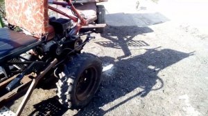 Мотоблок и передний адаптер , полная нагрузка с прицепом.