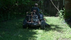 Elijah 6 years old cutting lawn with Zero turn toro lawn mower.