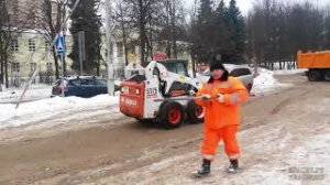 Уборка и вывоз снега г  Красноармейск 19 02 2015 год