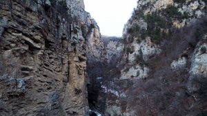 Чегемская теснина, Кабардино-Балкария, зимняя съемка с дрона