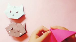 ОРИГАМИ ЗАКЛАДКА КОТИК ИЗ БУМАГИ | ORIGAMI BOOKMARK CAT