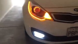 RETROFIT HEADLIGHTS LED FAROS KIA RIO R / PROJECTOR BI-XENON  DEVIL EYES