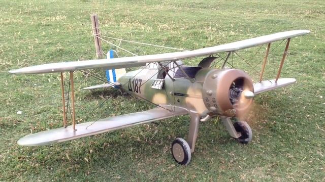 Gloster Gladiator 1/4 , DLE110 engine test . смотреть онлайн