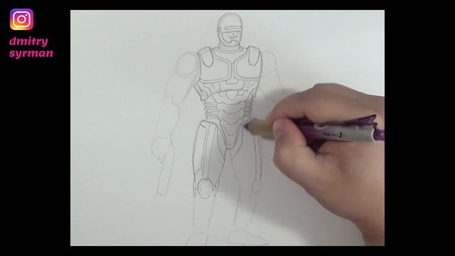How to draw Robocop, Как нарисовать Робокопа смотреть онлайн
