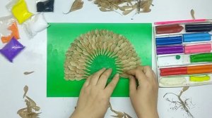 Павлин из природного материала и пластилина. Осенняя поделка.