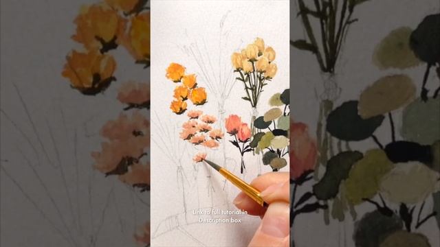 Let's Paint Dried Hanging Flowers #watercolor #watercolorflowers