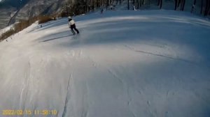 Синяя трасса Лабиринт с выездом по черному Орлу к КД Дриада. Роза хутор.