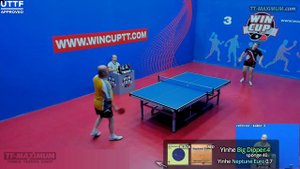 Виртуозно ВРАЩАЮЩИЙ ракетку ЗАЩИТНИК СУКОВАТЫЙ Игорь, шипы YINHE  Neptune Euro, гладкая Big Dipper