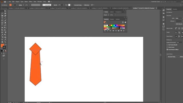 Как нарисовать моднявый галстук. Adobe Illustrator для начинающих #1 смотреть онлайн