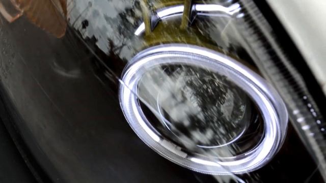 Opel Corsa B Dual Angel Eye  Devil Eye Projector Headlight Retrofit Car Review