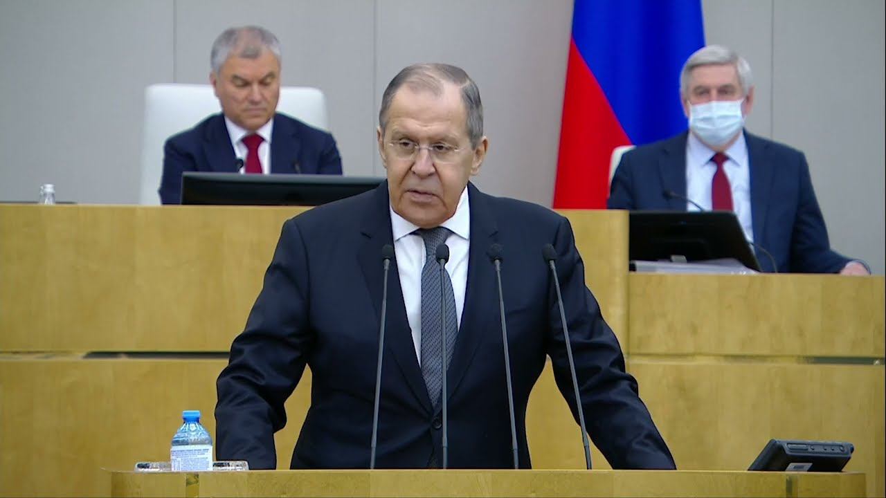 С.Лавров на "правительственном часе" в Государственной Думе, Москва, 26 января 2022 года