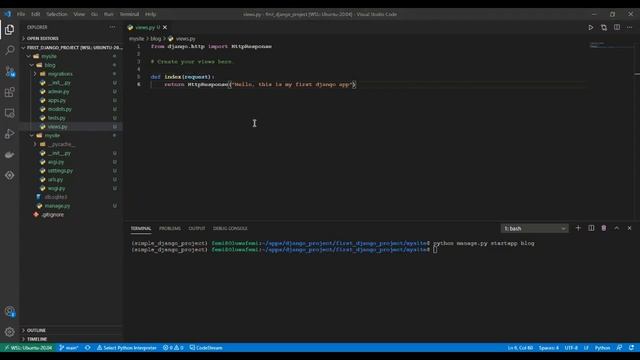 Creating an Application in a Django Project