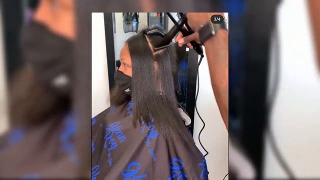 Silk Press And Trim On 4B/4C Natural Hair | Natural Hair Silk Press | Curly To Straight смотреть онлайн