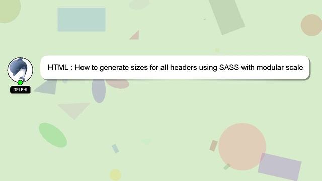 HTML : How to generate sizes for all headers using SASS with modular scale смотреть онлайн