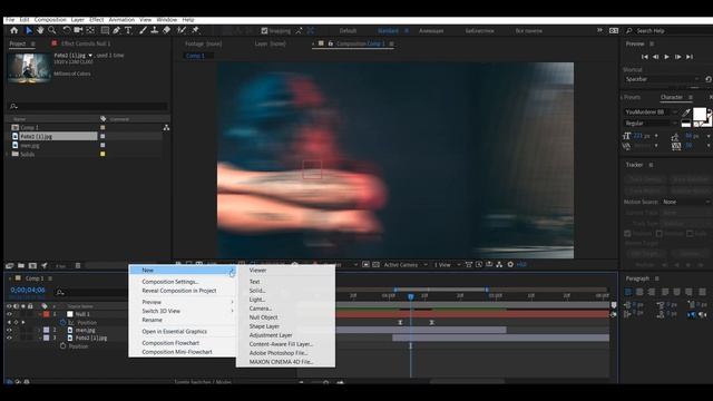 Как сделать плавный переход с размытием в Adobe After Effects.