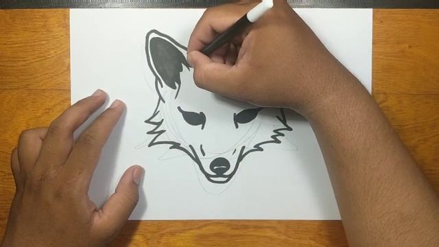 How to draw FOX HEAD step by step смотреть онлайн