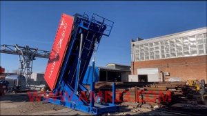 Испытания под нагрузкой кантователя-опрокидывателя морских 20-футовых контейнеров ПКВ-20