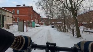 Электровелосипед Kugoo V1 зимой по городу