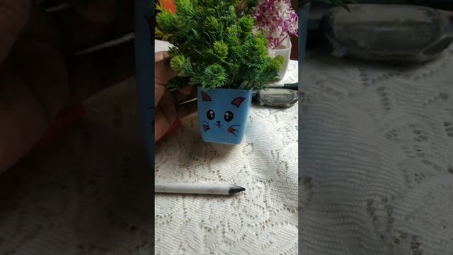 #short easy flower pot colouring video by Akanksha смотреть онлайн