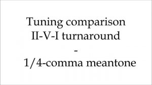 2-5-1 cadence in four tunings: 12edo, Pythagorean, Meantone, Vicentino Adaptive JI