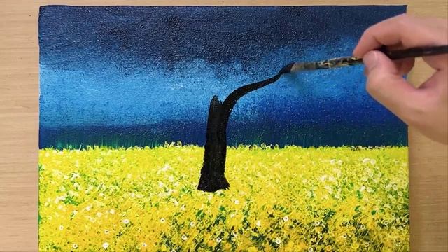 Рисуем красиво цветущее дерево. смотреть онлайн