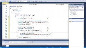 C# Заполнение одномерного массива случайными числами