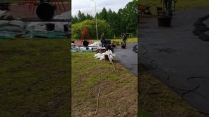 Автоматический укладчик резиновой крошки