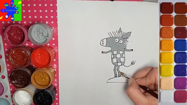 Зебра в клеточку. Как нарисовать зебру в клеточку. Простые рисунки для детей. смотреть онлайн