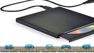 Blingco External CD DVD Drive, USB 2.0 Slim Protable External CD-RW Drive DVD-RW Burner Writer Play