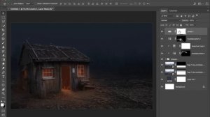 Village Night - Photoshop Manipulation Tutorial Processing