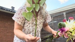 Букет из цветов с моего сада. Букет из георгин.