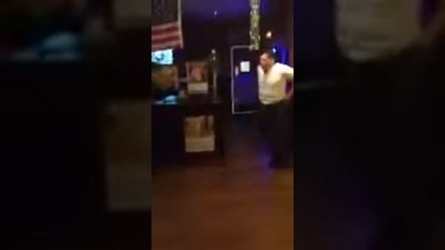 Douche bag at bar doing front flip