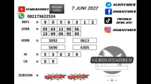 PREDIKSI SYDNEY HARI INI 7 JUNI 2022 DARI BANG FENDER | PREDIKSI SYDNEY HARI INI