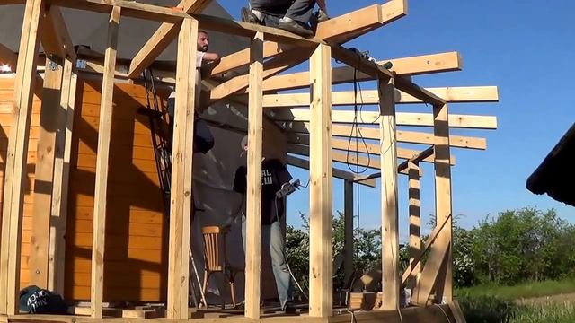 Установка стропил на крышу круглой веранды смотреть онлайн