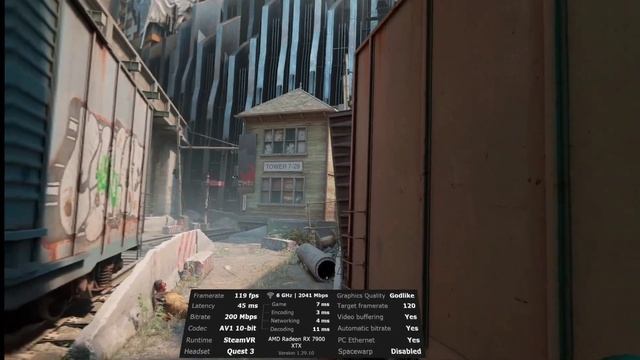 Half-Life: Alyx | Meta Quest 3 | AV1 CODEC | Wi-Fi 6E | RX 7900 XTX | R9 7950X3D