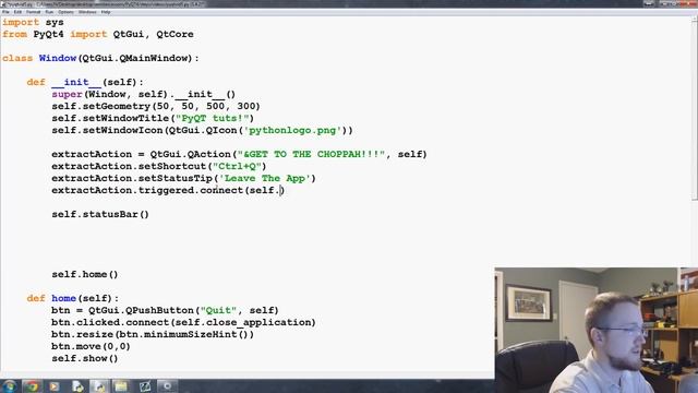 Menubar - PyQt with Python GUI Programming tutorial 5 смотреть онлайн