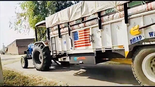 5 Tractors 1 Full Loaded Trailer || 4 Ford + 1 New Holland смотреть онлайн